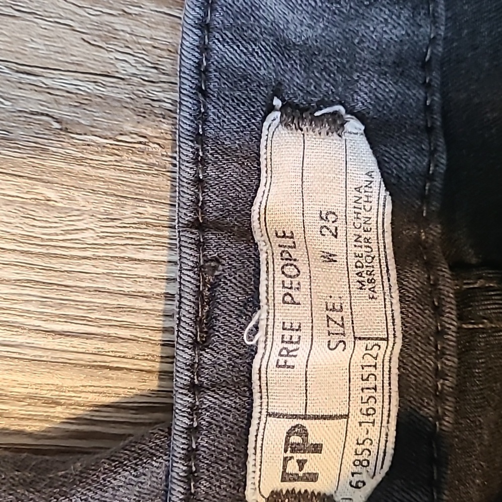 Free People Denim Jumpsuit | Size 25 | Distressed faded black​ - Picture 14 of 15